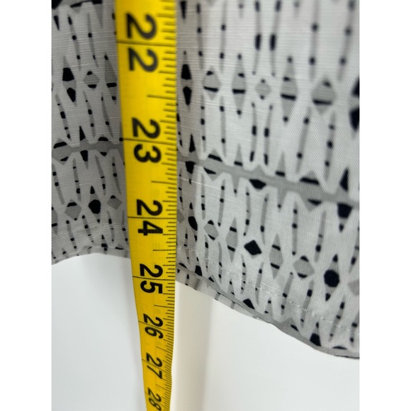 Hudson North Short Sleeve Linen White Gray Print Top - Picture 7 of 7